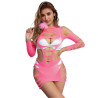 Subblime - 952273 Robe Résille Élastique Manches Longues Rose Taille Unique